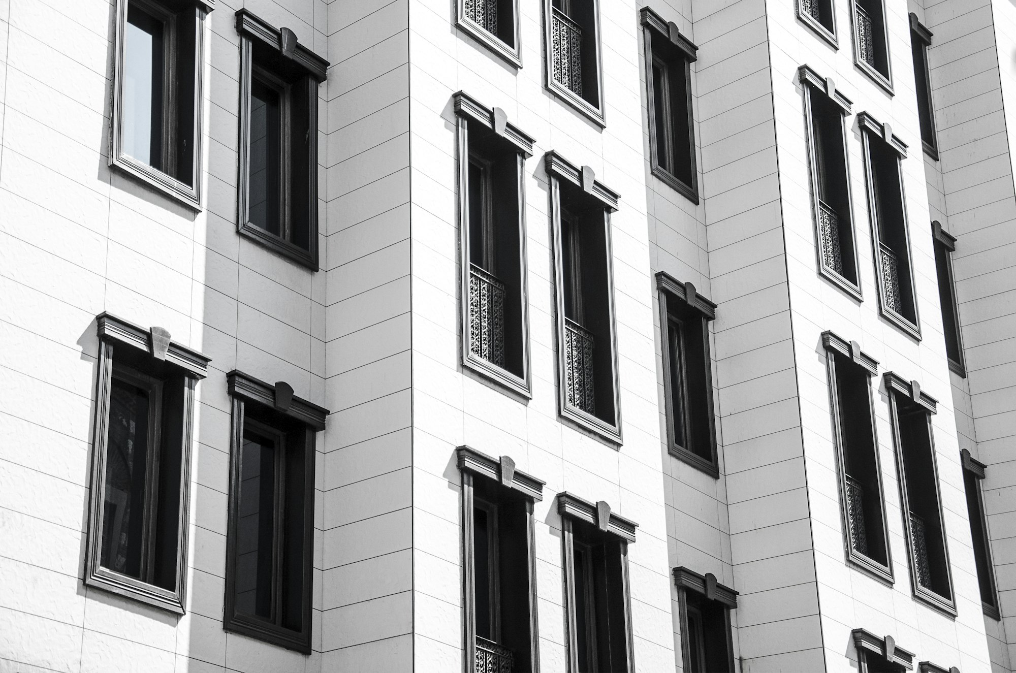 Apartment building.Multistori ed modern and stylish living block of flats.